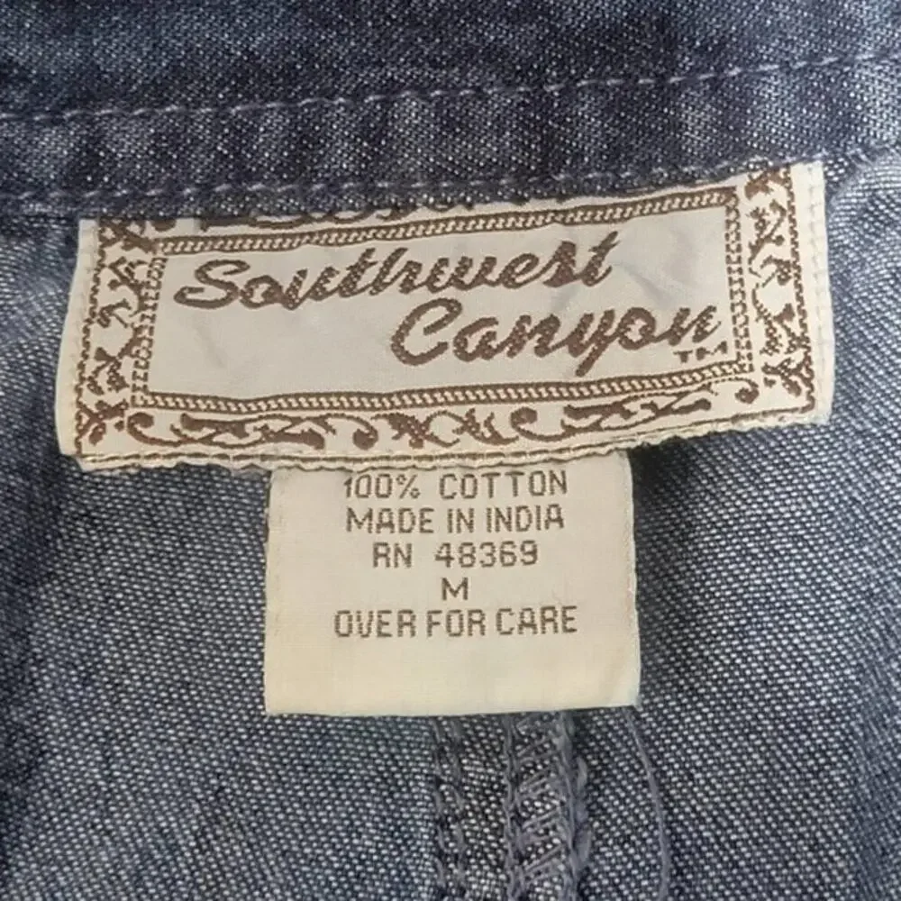 Vintage Southwest Canyon Long Denim Shirt‎ Size M